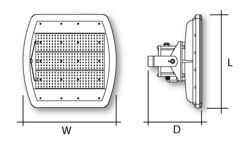 TAURUS ZONE 1 & 2 INDUSTRIAL IP66 Dimensions